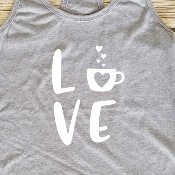 Love Mug of Coffee - ladies grey fitted tank top - Picture 2 of 3